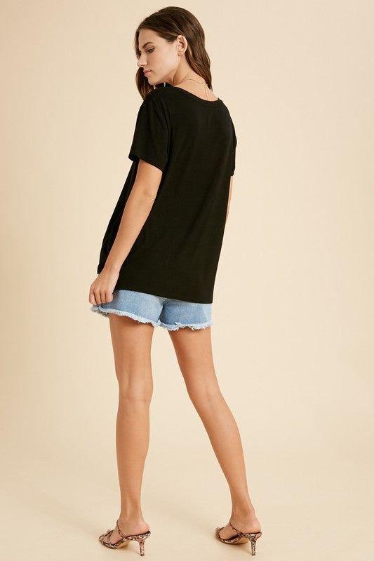Super Soft V-Neck Basic Knit Top