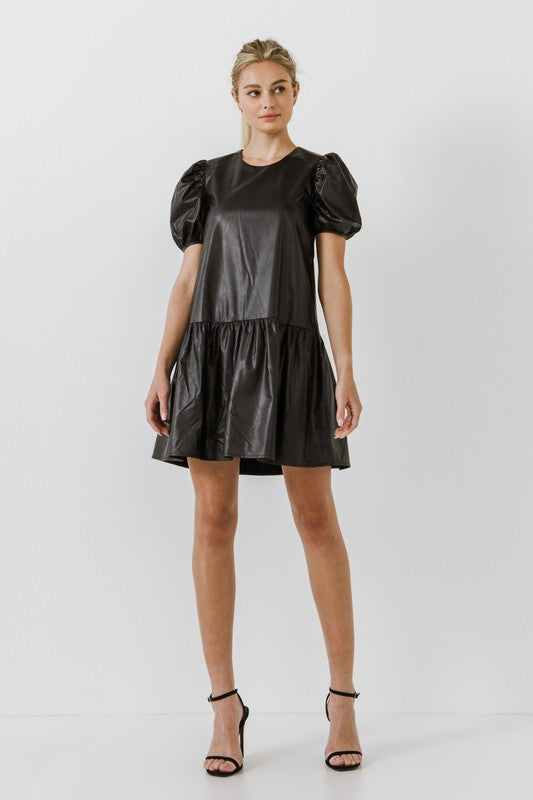 Puff Sleeve Mini Dress