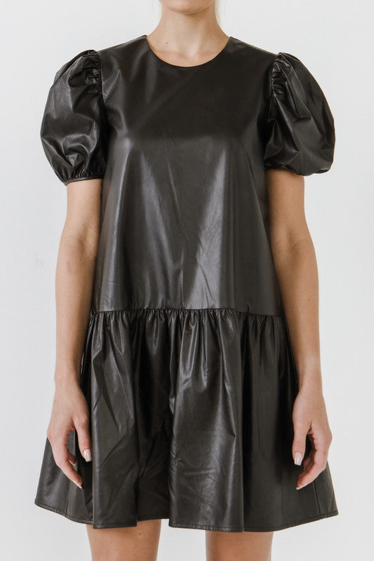 Puff Sleeve Mini Dress