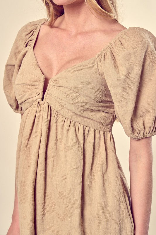 Embroidered Mini Romper Dress