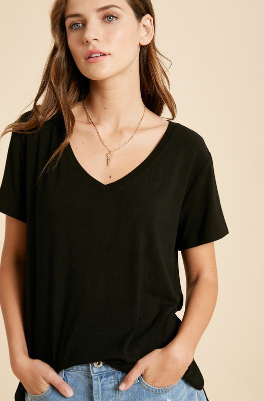 Super Soft V-Neck Basic Knit Top