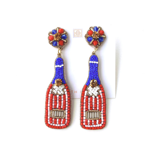 Red, White, and Blue Champagne Earrings